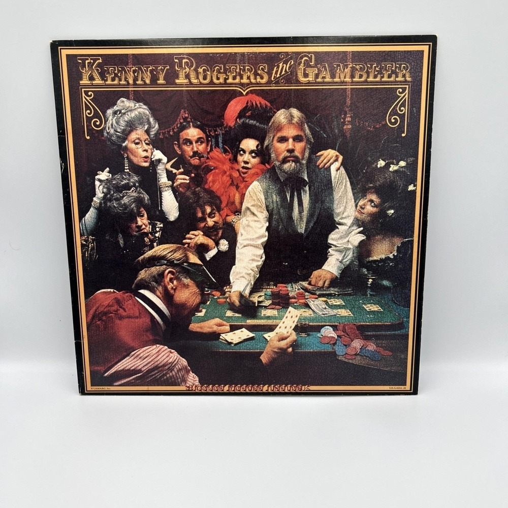 Vtg‎ 1978 Kenny Rogers The Gambler LP Vinyl Record Poster United Artists Records